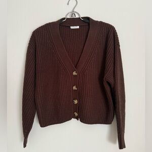 🤎 Gloria Jeans Brown Knit Button-Up Cardigan | Size M